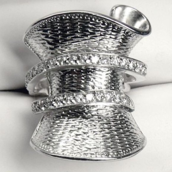 Unique Sterling silver swirl Ring sz 6 - Picture 6 of 12